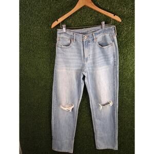 American Eagle 90s Straight Jeans Women's Size 8 Reg Blue Distressed NWOT